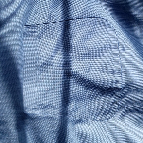 Roundtree & Yorke. Gold Label. Men's Blue; Button Down; Pocket Shirt. Sz 4XB - Picture 9 of 10